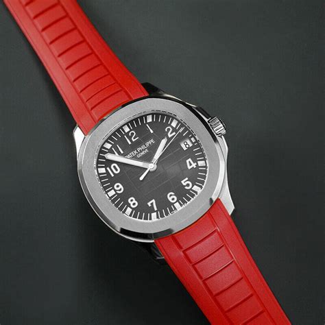 patek philippe aquanaut red strap